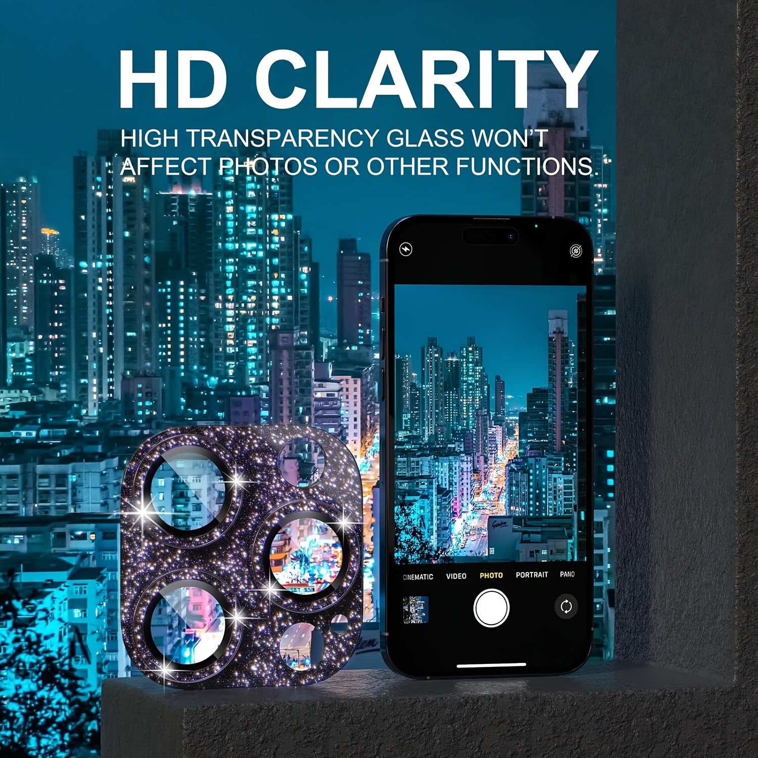 1 Pcs Glitter-Purple Camera Le - Tempered Glass Screen 9H avaliação e preço