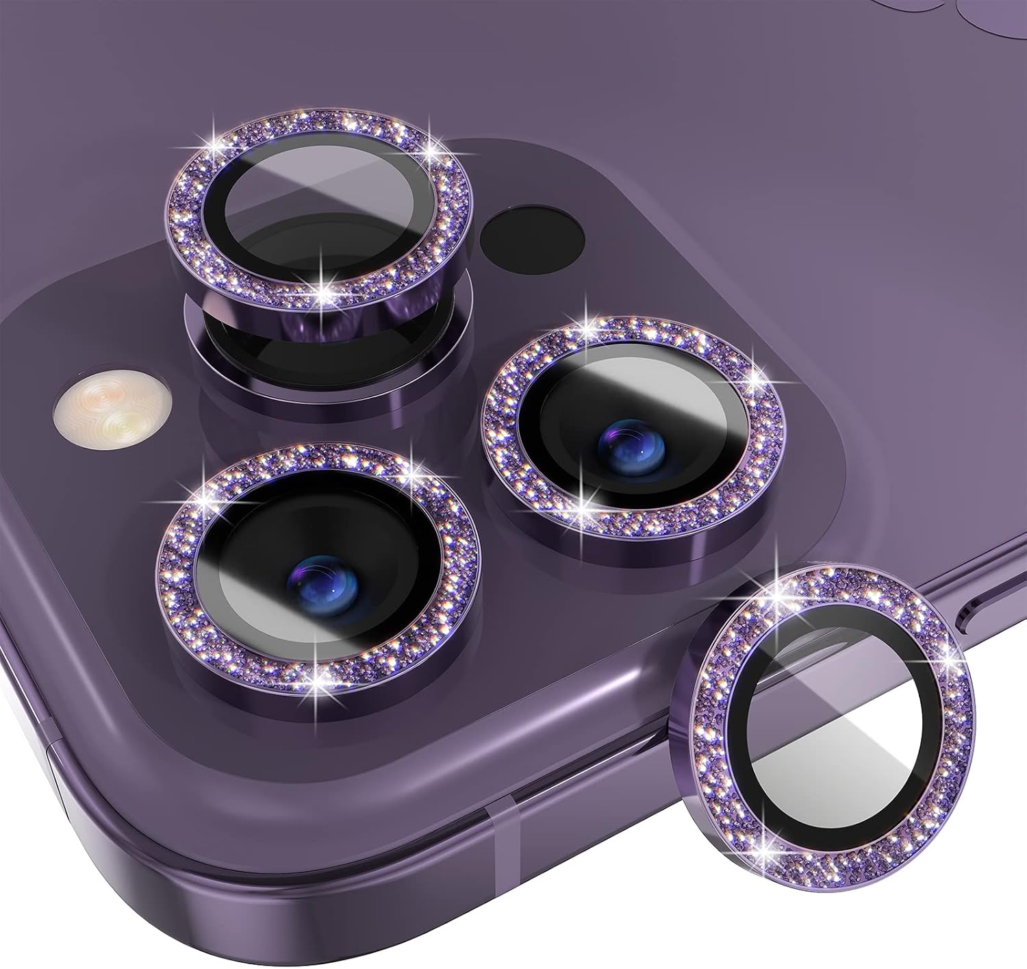 1Set Bling Glitter Purple Came - Tempered Glass Screen 9H avaliação e preço